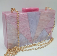 BOLSO CANAR EN TONOS ROSADOS CON CADENA